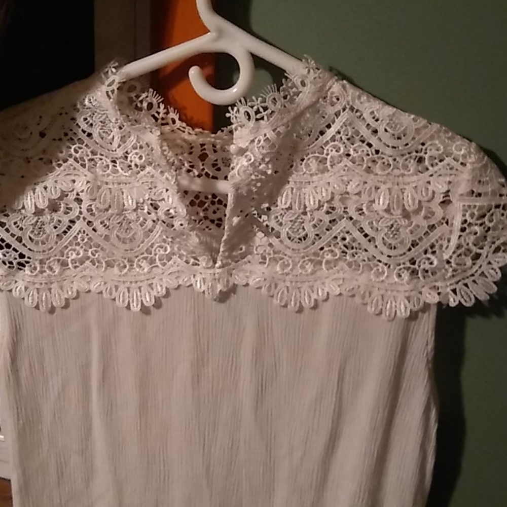 Cream color pleated shirt